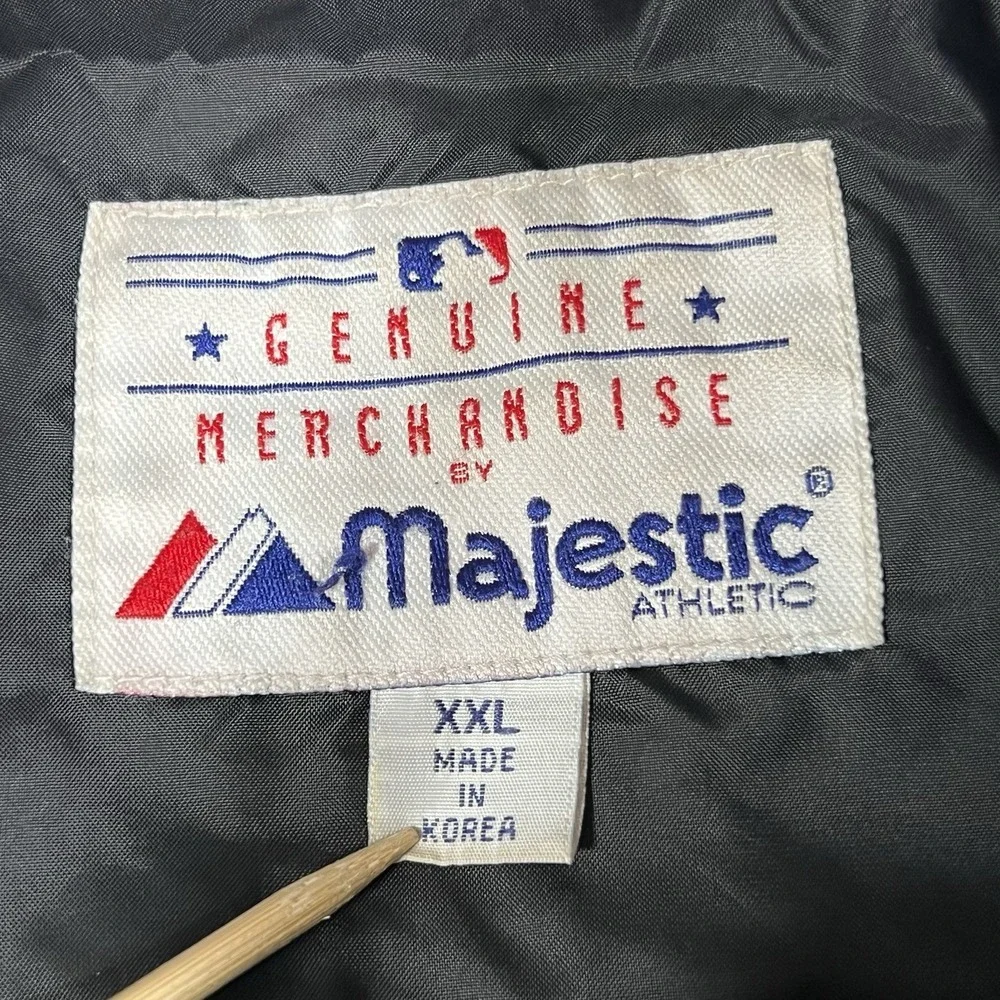 New York Mets Majestic Jacket 2XL Full‎ Zip Nylon NY Windbreaker Dugout Vintage